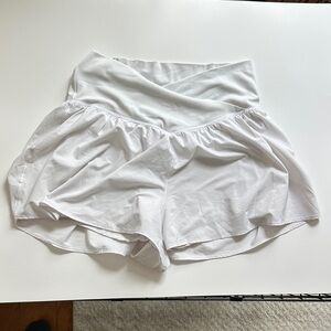 aerie White High-Waist Skort with Crossover Waistband